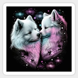 Samoyed Lovers Sticker